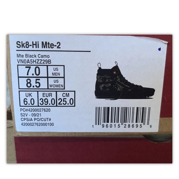 New Vans Sk8 Hi Mte 2 Black Camo Camouflage Sneakers - Picture 7 of 9